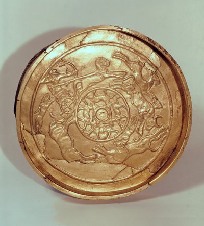 Dish with a Hunting Scene, from Ras Shamra, Ugarit, c.1250-1150 BC by Phoenician